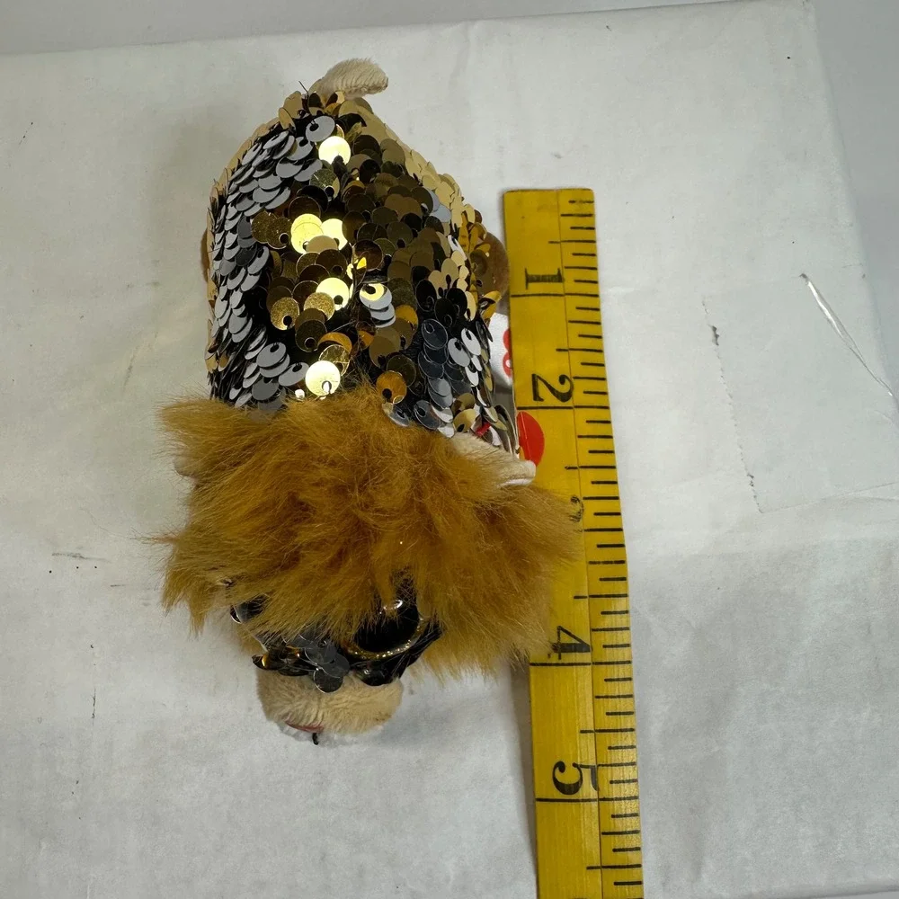 Ty Teeny Tys Regal the‎ Lion Gold Silver Reversible Sequin Plush Toy NWT